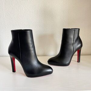 Christian Louboutin Fannylove Black Leather 120 Ankle Boots Size EU 38.5
